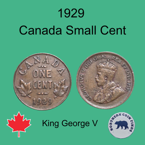 1929 CANADA 1 CENT PENNY   King George V