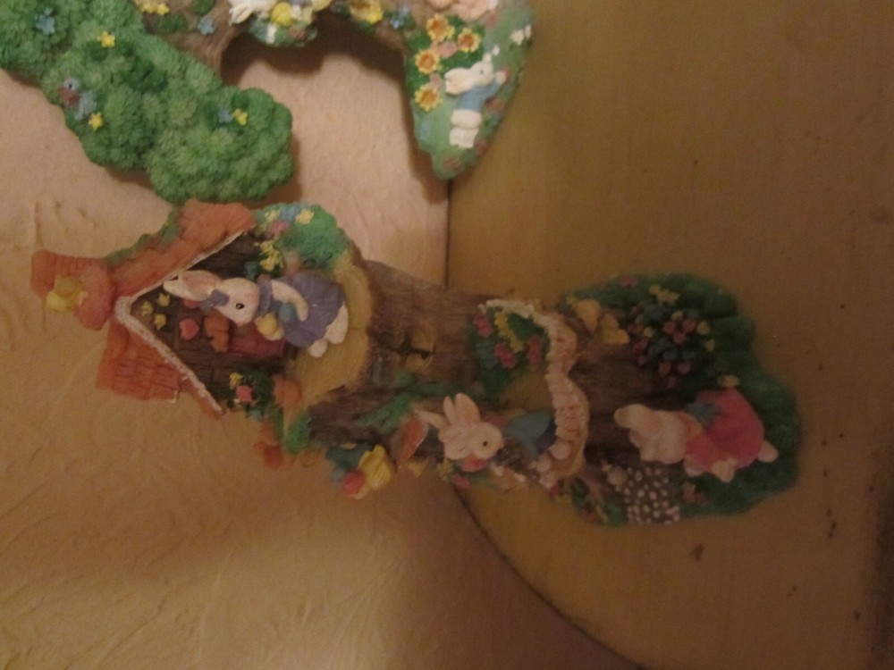 2 Vtg Jaimy Design Jubilee "Easter Bunny Tree & Wall Hanging Tree 13" Tall