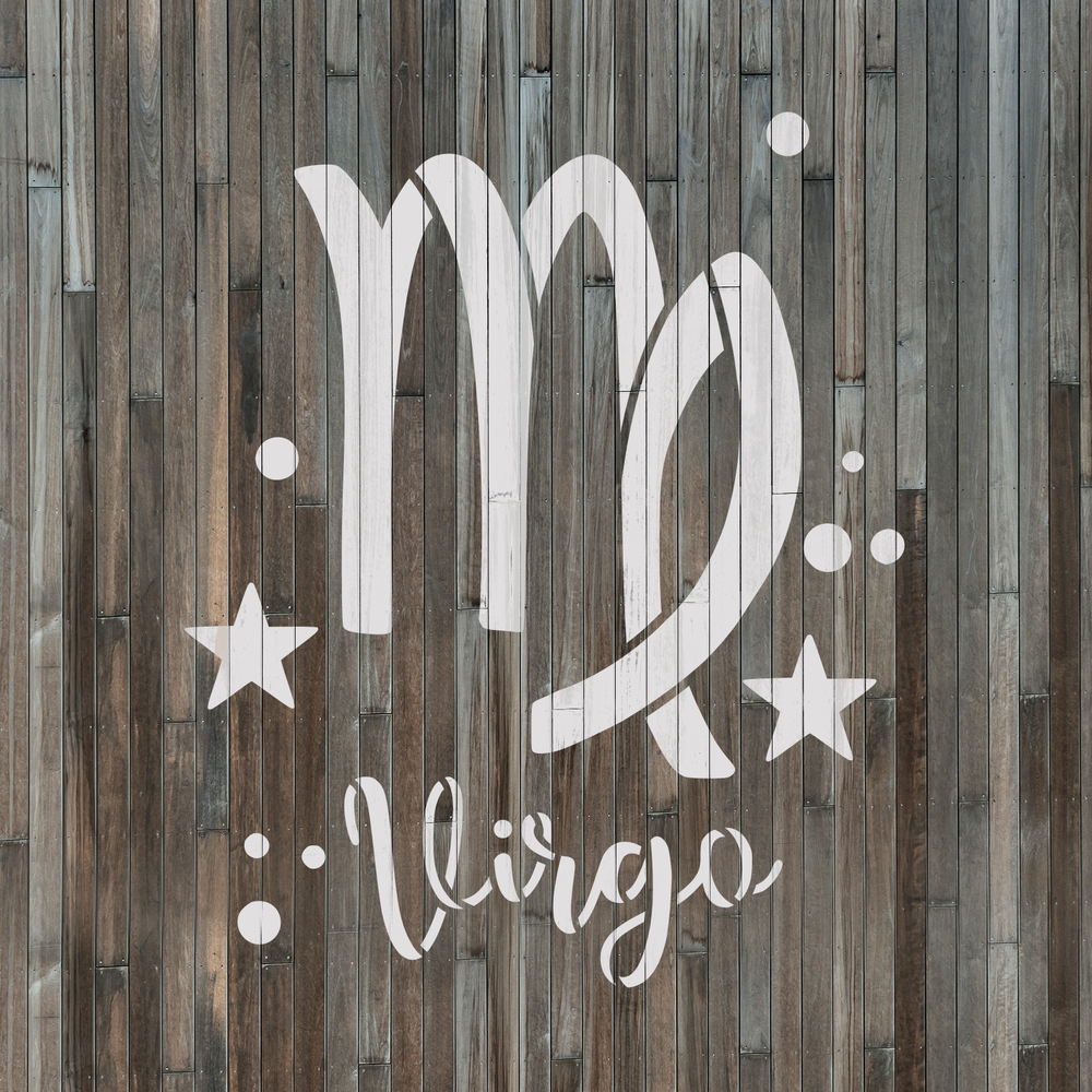 Virgo Zodiac Symbol Stencil