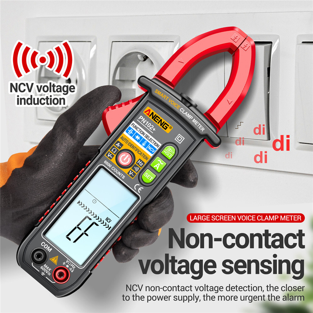 ANENG Smart Digital Clamp Meter Voice Broadcast Multimeter AC DC Volt Temp Meter