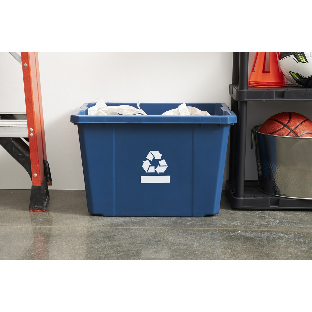 Gracious Living Medium Curbside Blue Box 17 Gallon Home Recycling Bin (Open Box)