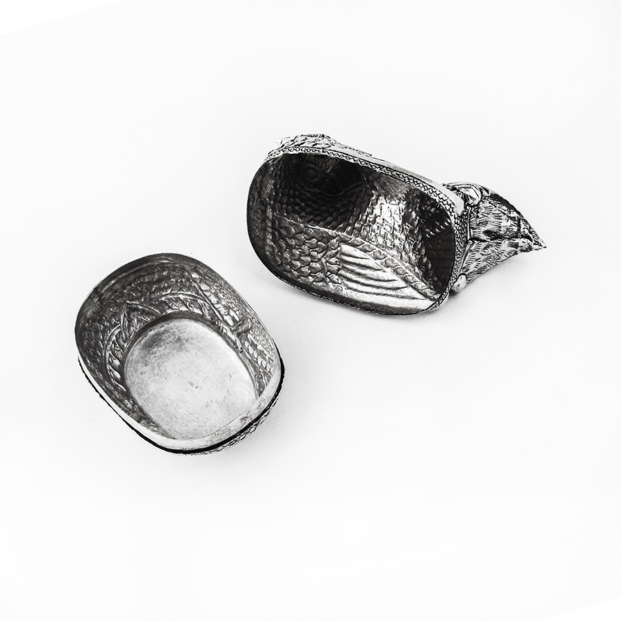 Figural Chicken Rooster Box 900 Silver