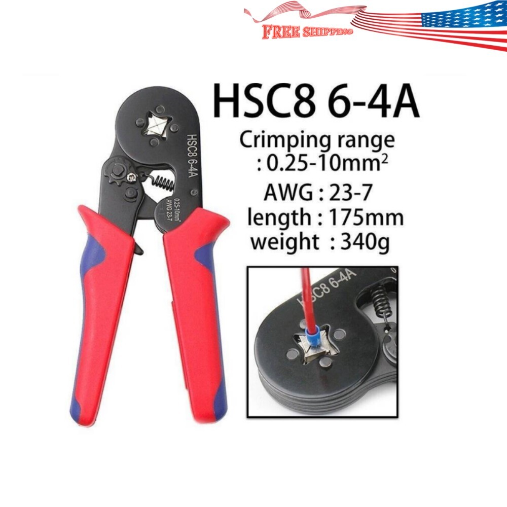 Cable Wire Electrical Terminals Ferrule Ratchet Crimper Plier Crimping Tool  Kit