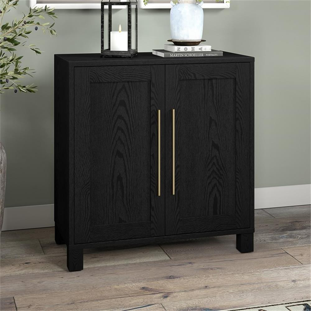 Henn&Hart 28" Black Grain MDF Accent Cabinet