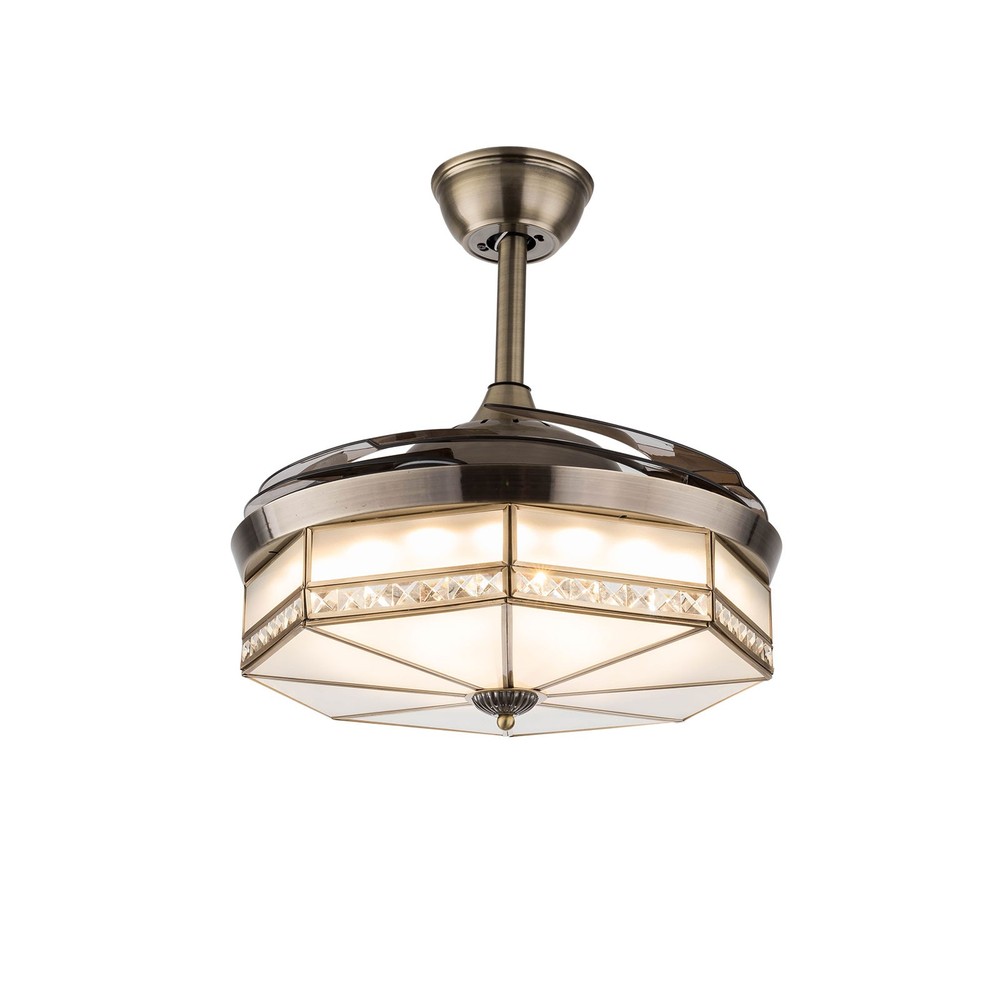 Ceiling Fan Light with Remote Control LED Ceiling Light Modern Chandelier GoldUS