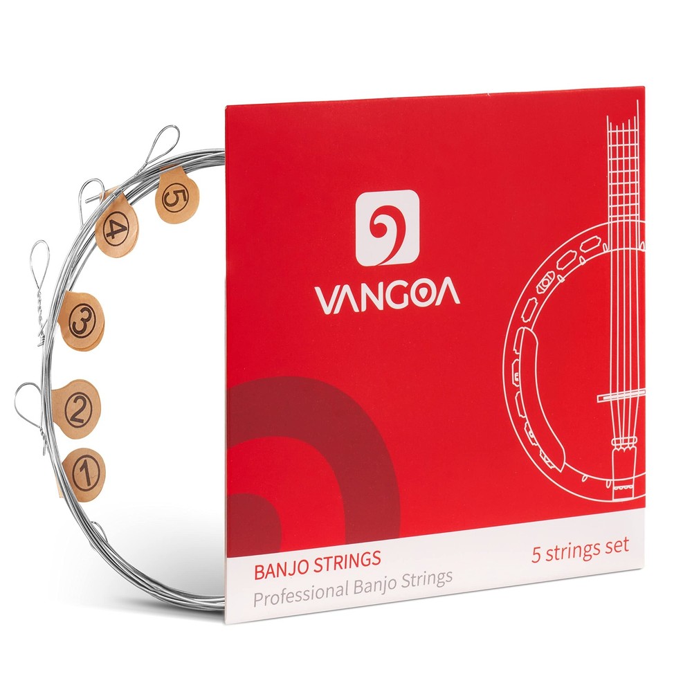 Vangoa Banjo Strings, Vacuum-sealed Packaging Duable String Set, Silver