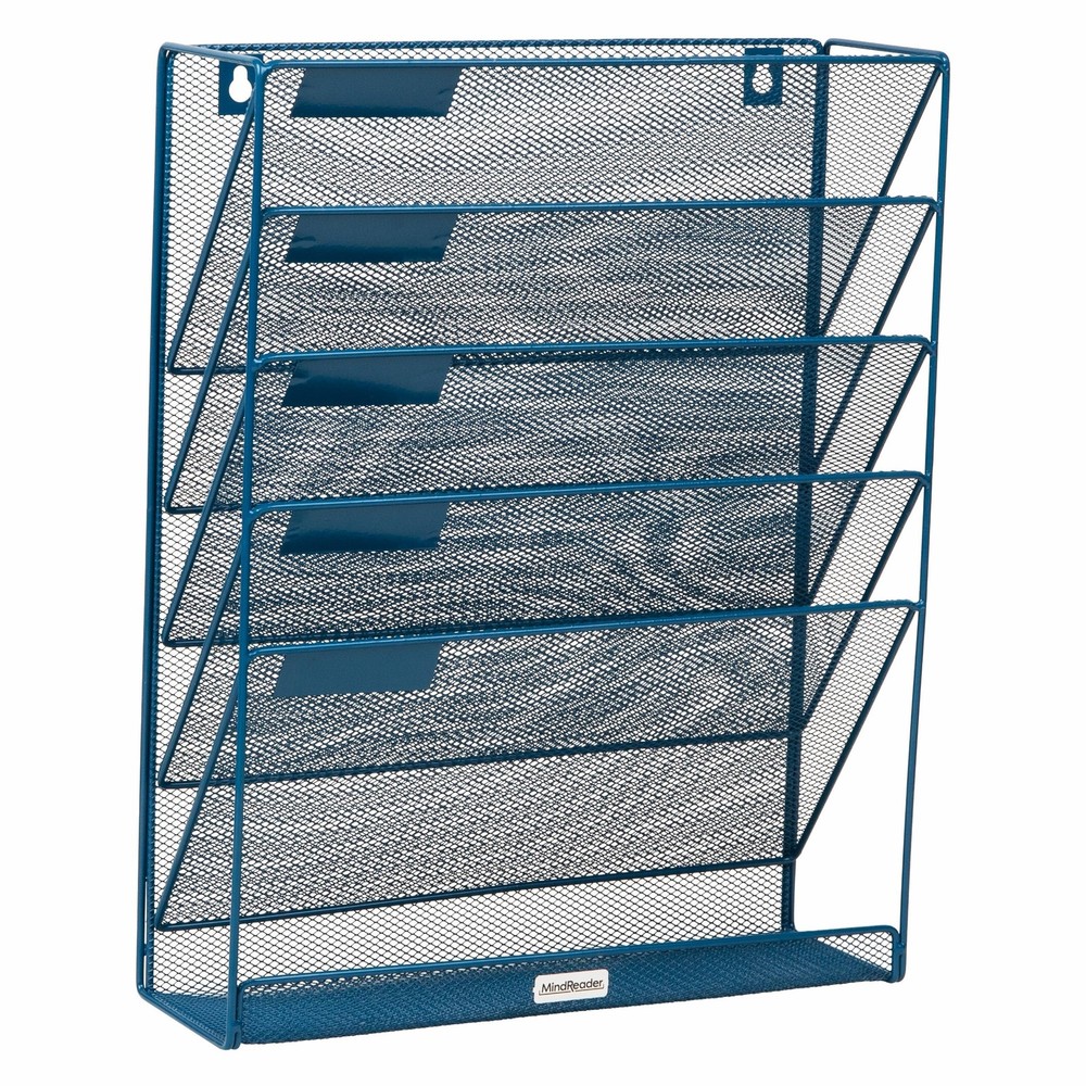 Mind Reader 5-Pocket Vertical File Storage, Desktop Organizer, Wall Mount, Of...