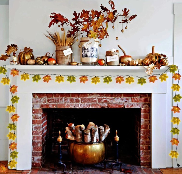 13.6FT Fall Lights Thanksgiving String 35 Multi-colored Maple Leaf