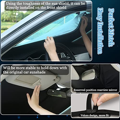 Car Front Windshield Sun Shade Foldable For Chevrolet Express 1996-2026 Black