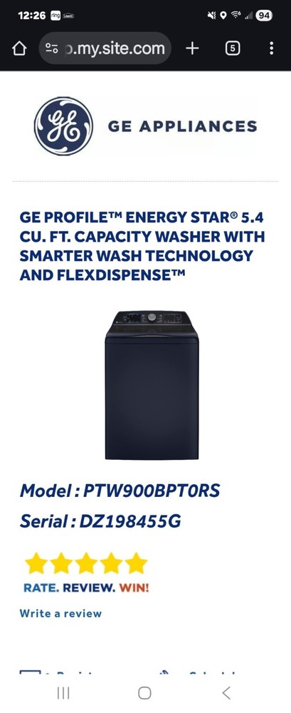GE profile washer and dryer set