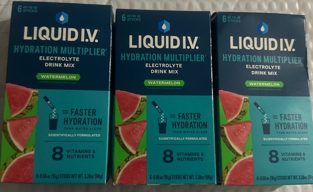 Liquid I.V. Hydration Multiplier Electrolyte Drink Mix Watermelon 3 Pack