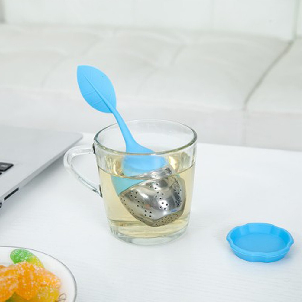 Silicone Tea Infuser 3Pcs Loose Tea Leaf Herbal Spice Filter Diffuser BL-RD-PL