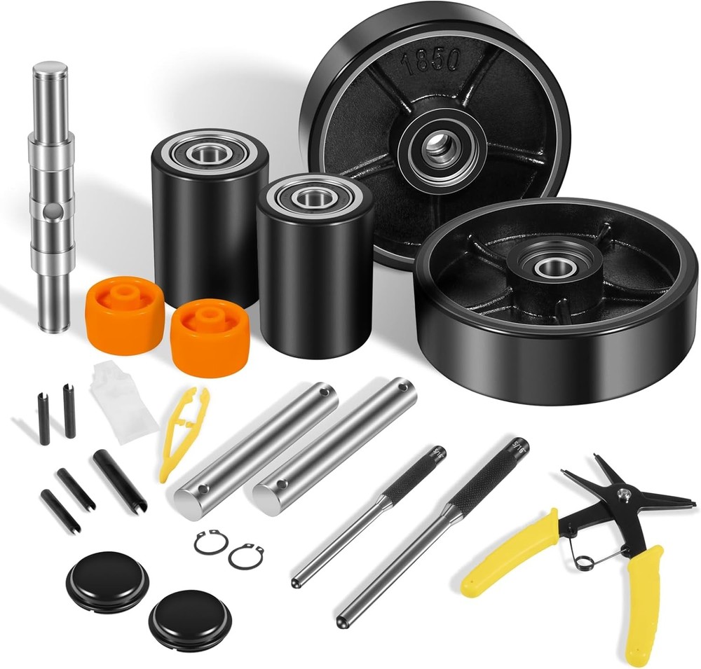 for Crown PTH50 Pallet Jack Full Replacement Kit Steering Wheels Front Load 7"x2