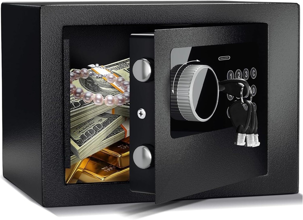 Digital Electronic Fireproof Safe - Compact Security Lock Box for Valuables