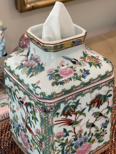 Rose Famille, Rose Canton Tissue Box/Container