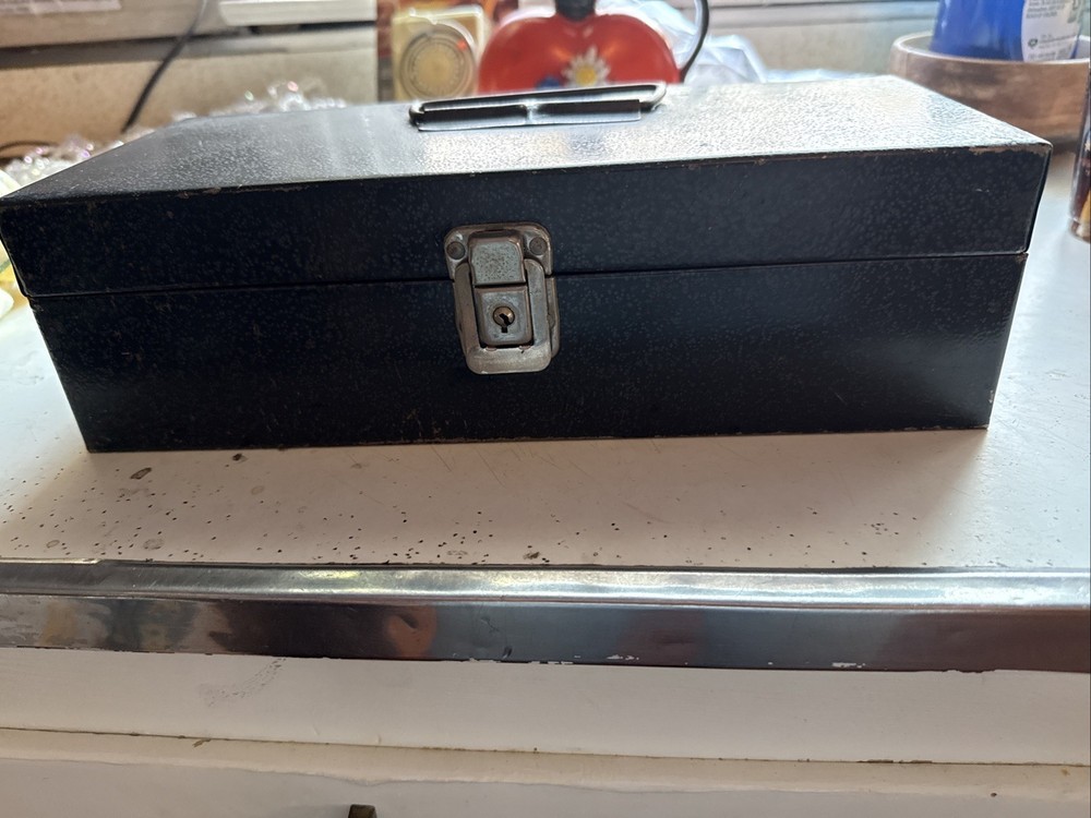 Vintage Tool Box Metal With Key