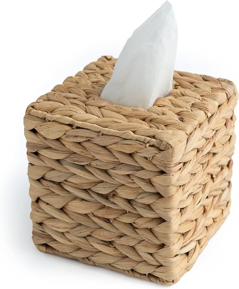 Tissue Box Holder - Square- Rattan Wier Tissues Cube Box Cover