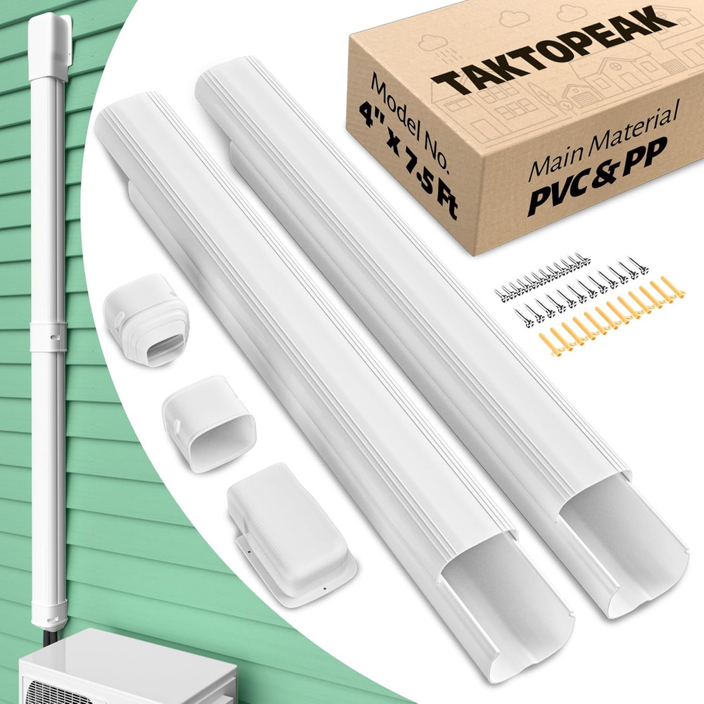 Mini Split Line Cover: 4'' 7.5 Ft Line Hide for Mini Split Air Conditioner Centr