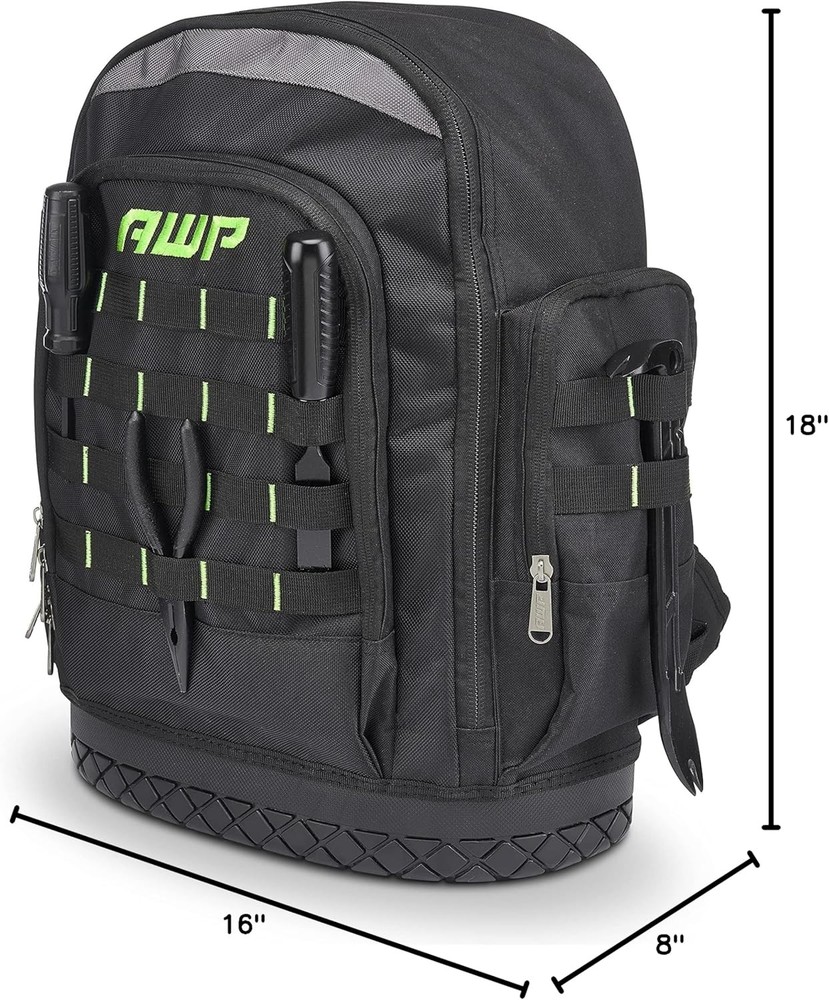 Extreme Tool Backpack Rugged Polyester Jobsite Backpack W/ Waterproof Molded