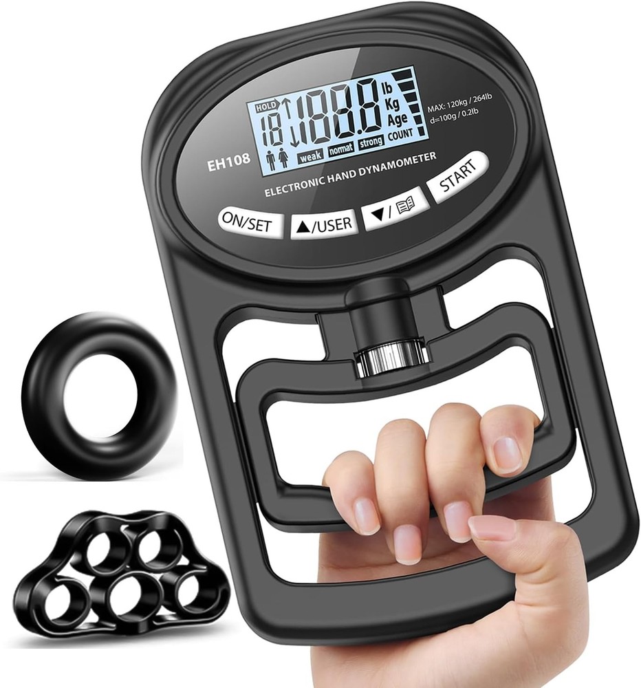 Hand Grip Strength Tester Trainer - Electronic Hand Dynamometer Forearm Grip Str