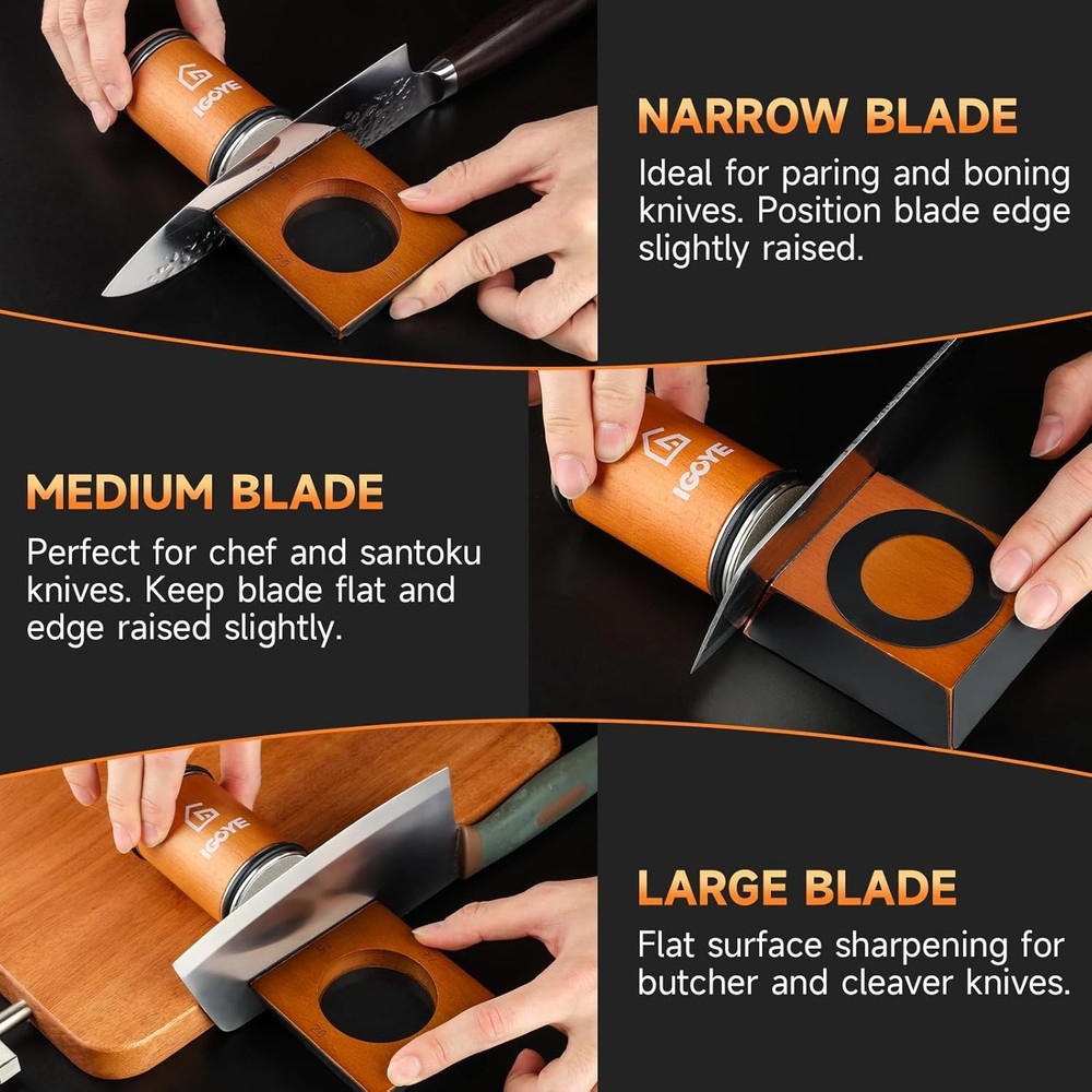 Diamond Rolling Sharpening Sharpener Knife Tool 4 Adjustable Angle Magnetic Base