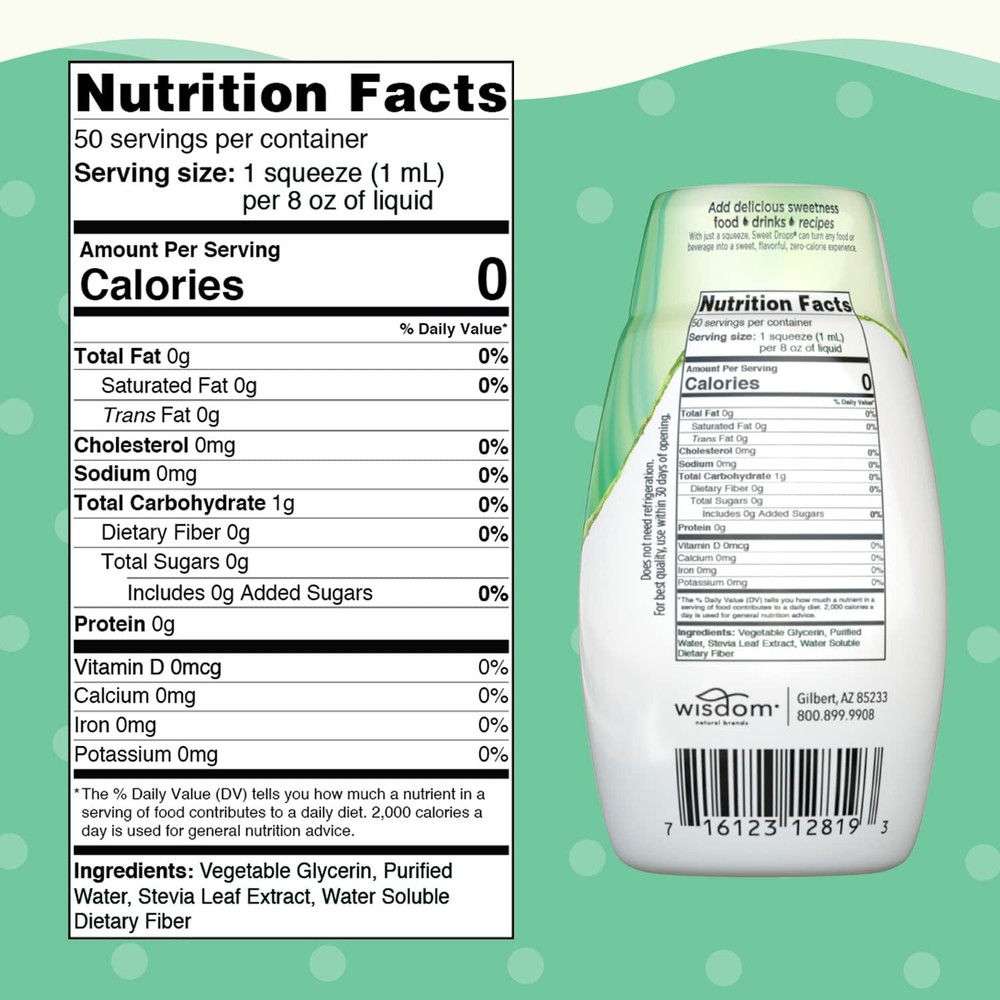 Steviaclear Sweet Drops - Stevia Natural Edulcorante Liquido, Squeezable