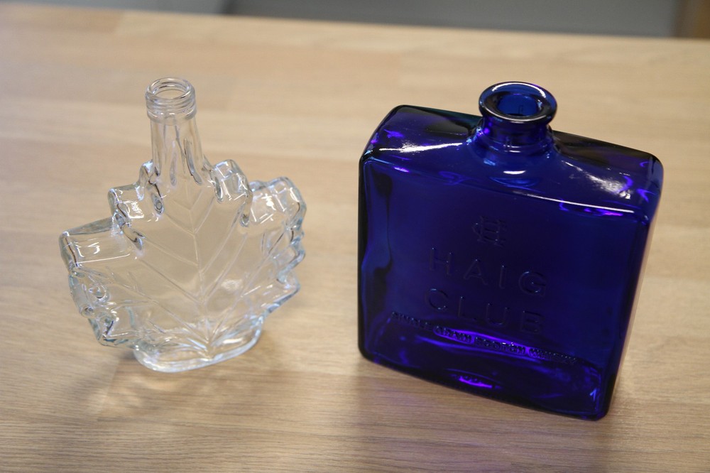 2 x Empty Glass Bottles, ideal for inserting lights