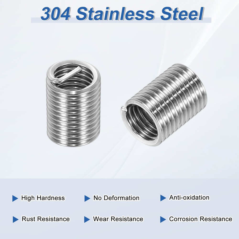20pcs Wire Thread Inserts M6x1 Metric 2.5D 15mm Helical Threaded Sleeve