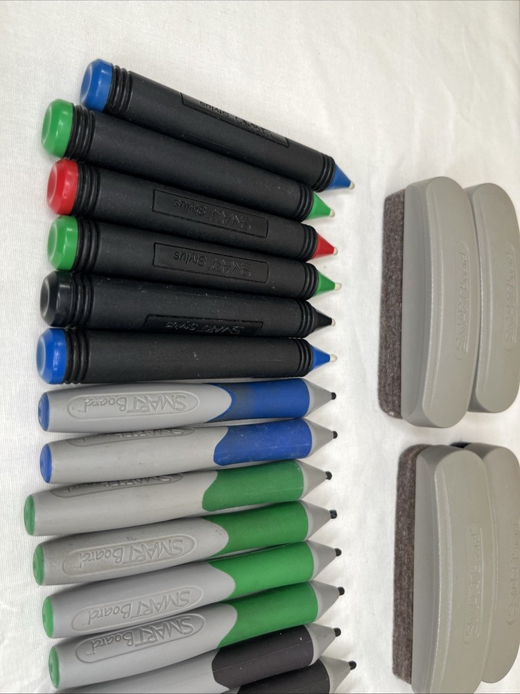SMART Board stylus pens used for writing or drawing on interactive whiteboards.