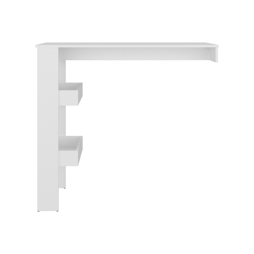 Bar Table 43.1" H, 3 Shelves, White - Kitchen
