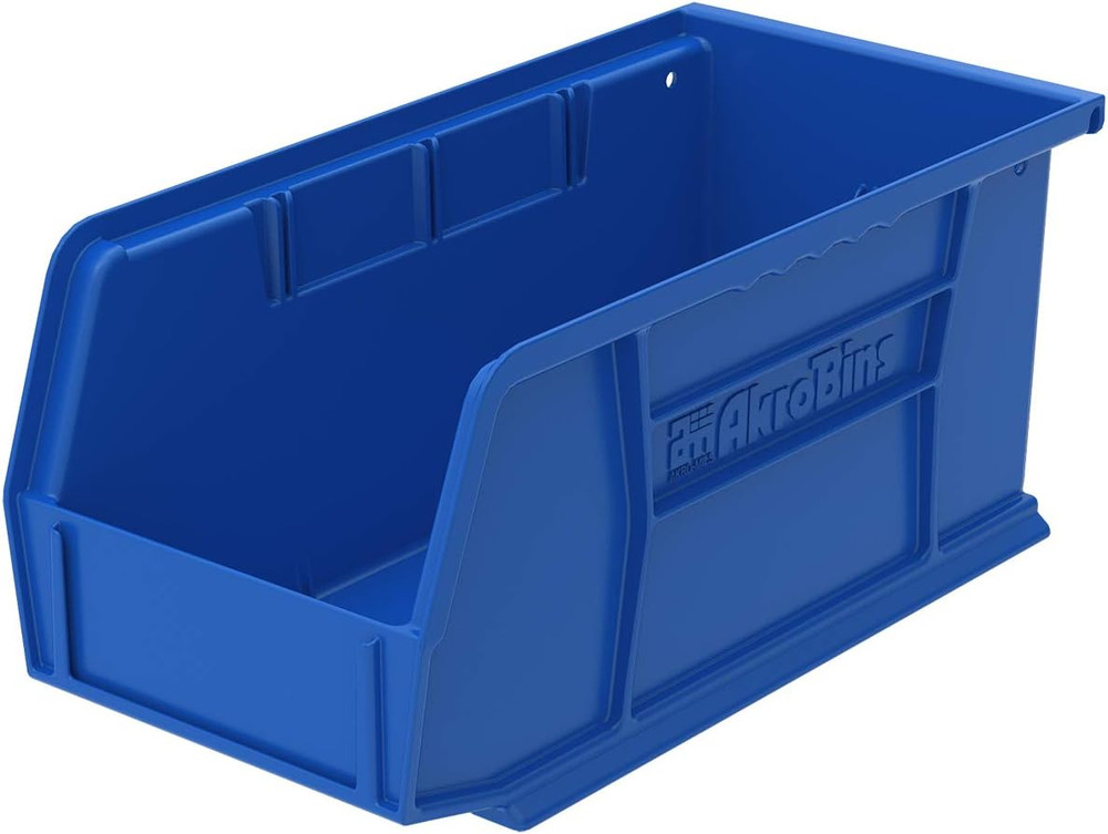 Stackable Blue Plastic Storage Bins, 12-Pack, 11"x5"x5" for Home Organization