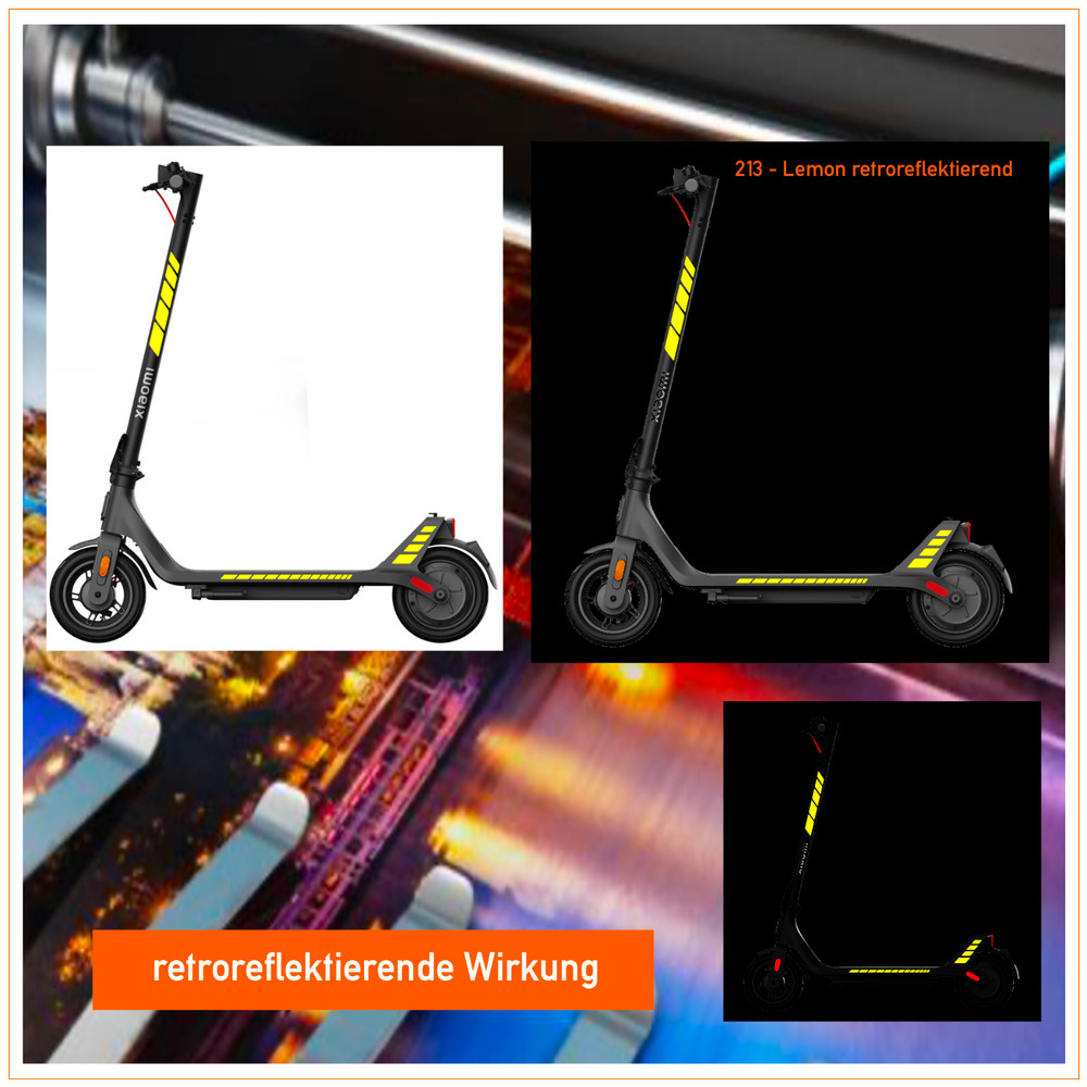 Xiaomi E-Scooter 4 Lite 2nd Gen - Retro Reflective Fluorescent Stickers