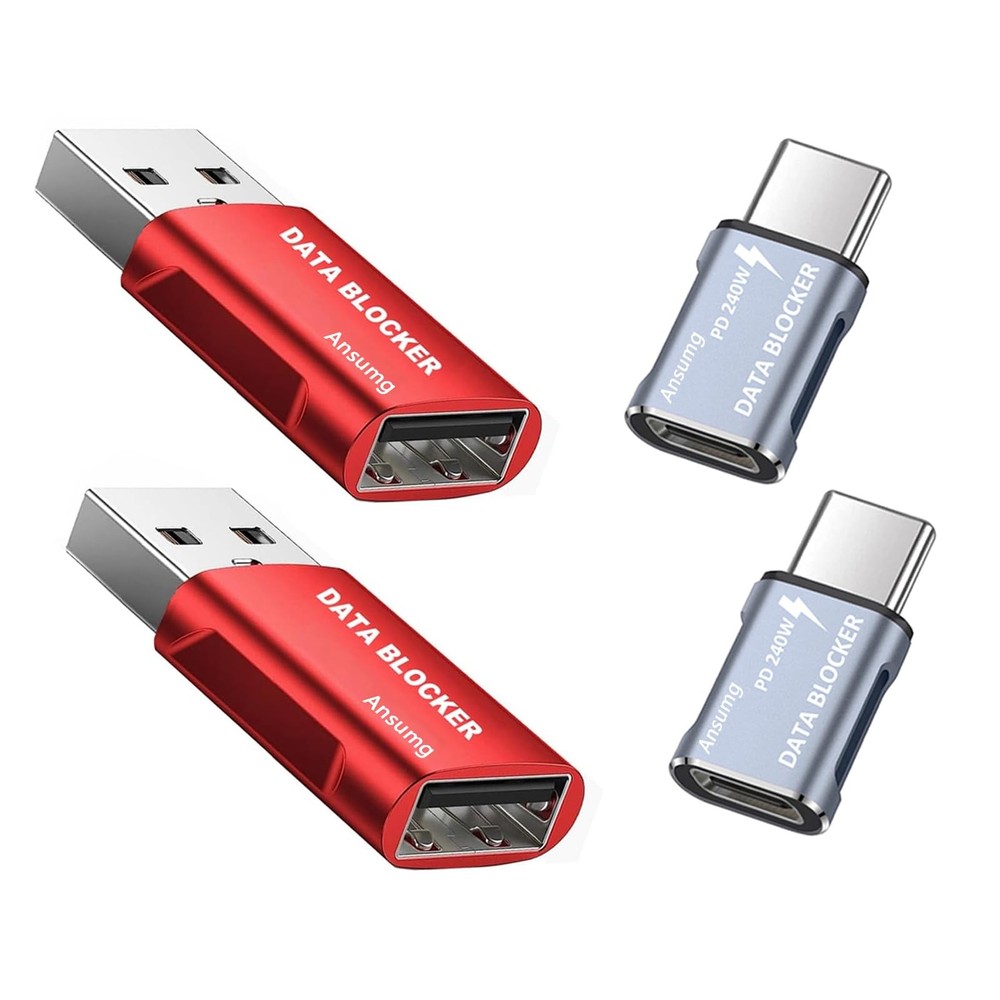 Data Blocker, USB A to A & C C Protect Against silver
