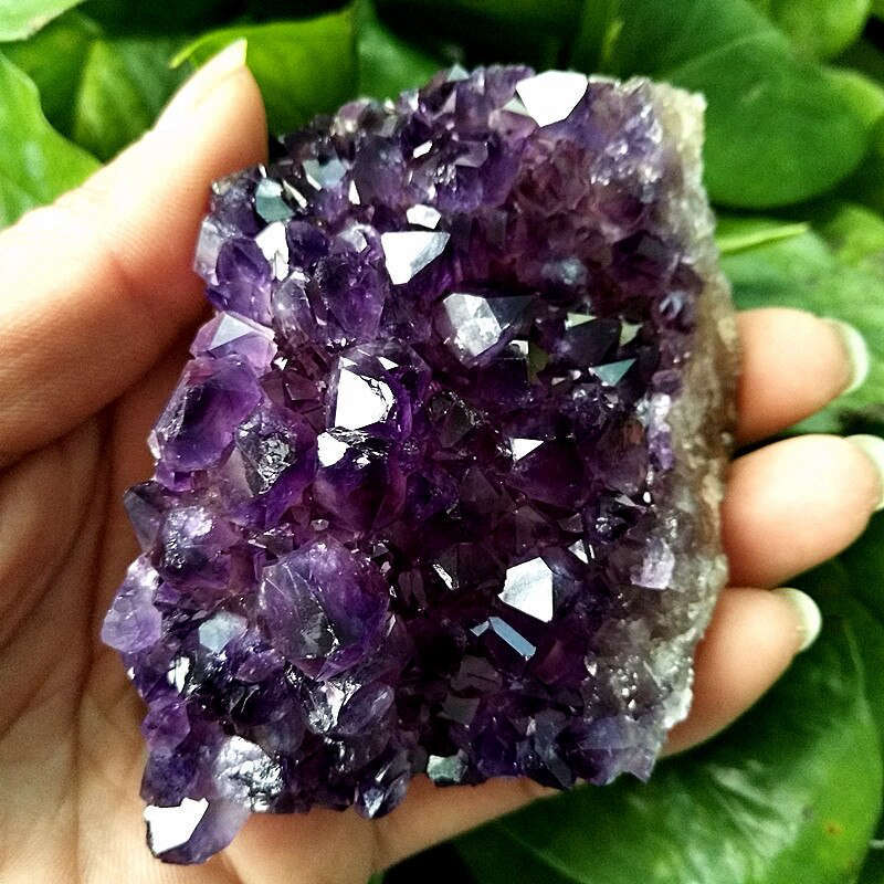 Natural Quartz Amethyst Cluster Crystal Geode Druzy Chakra Healing Ore Specimens