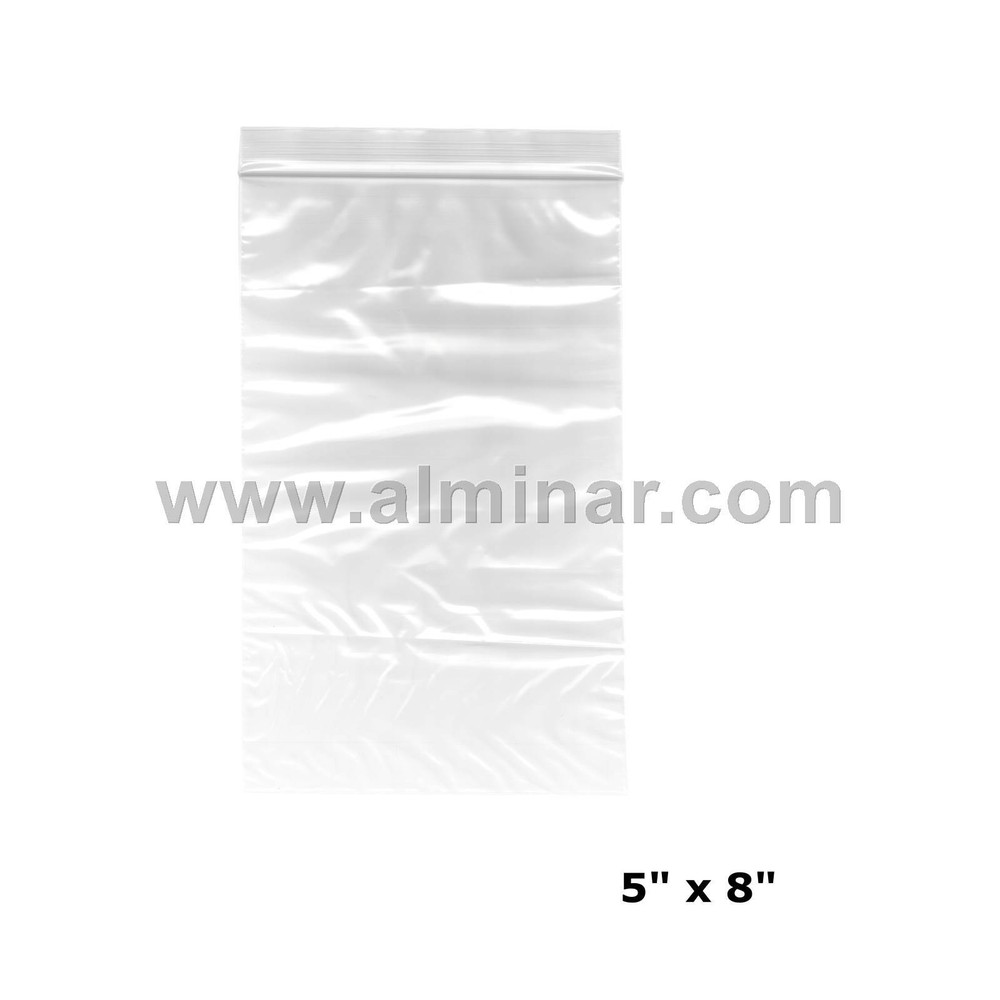 5" x 8" Zip Lock Bags - Clear - 2 MIL Thickness