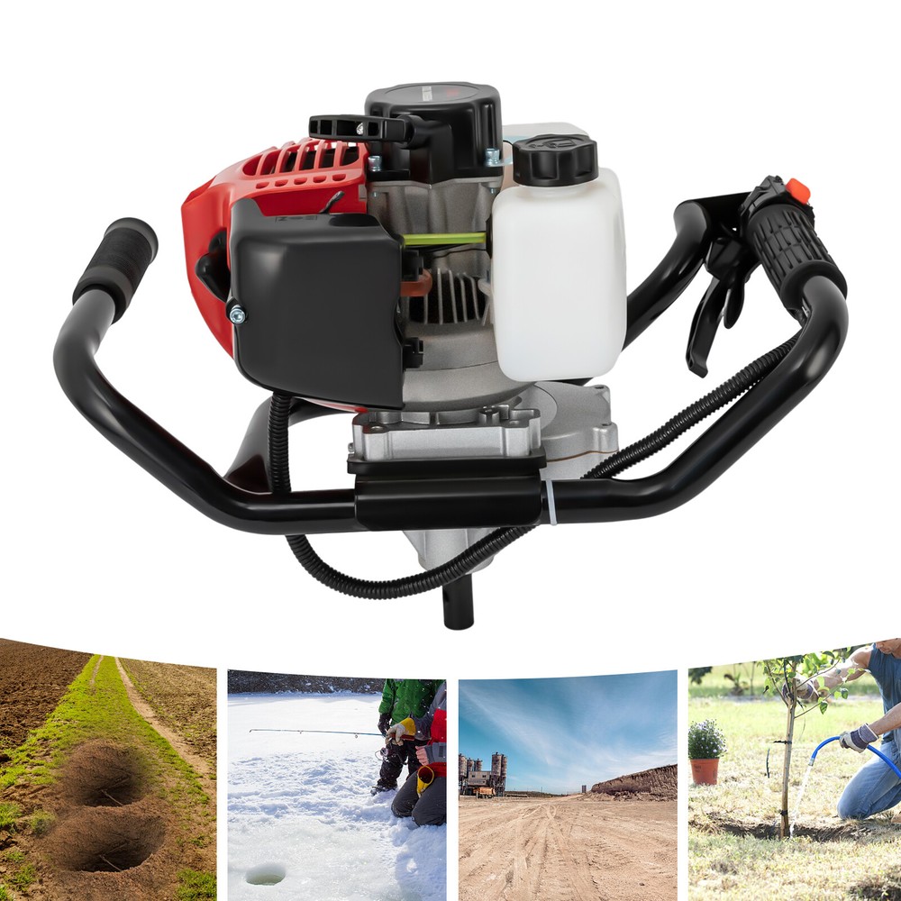 2-Stroke Post Hole Digger Engine, 52CC Gas Powered Earth Auger, NO Drill Bits