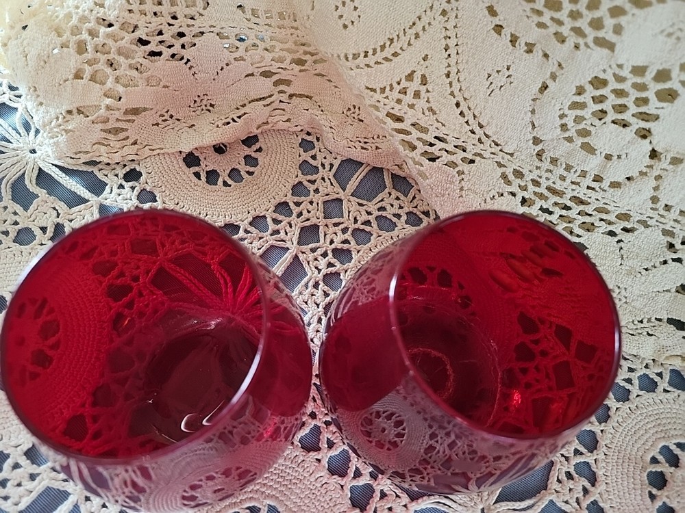 Red Mikasa Tea Lite Candle Holders