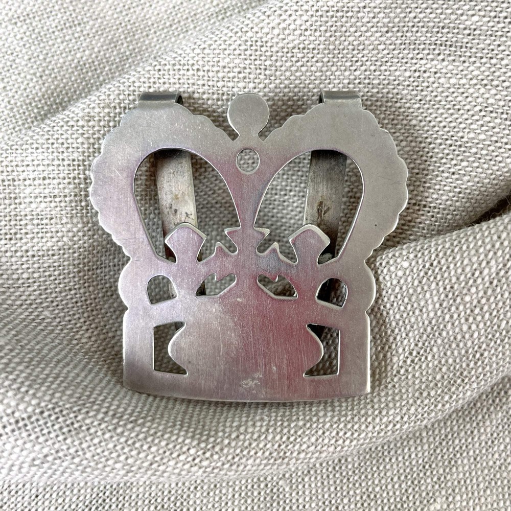 Sterling crown money clip - vintage accessory