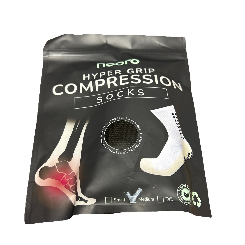 Nooro HYPER GRIP COMPRESSION SOCKS SIZE MEDIUM Black- Sealed