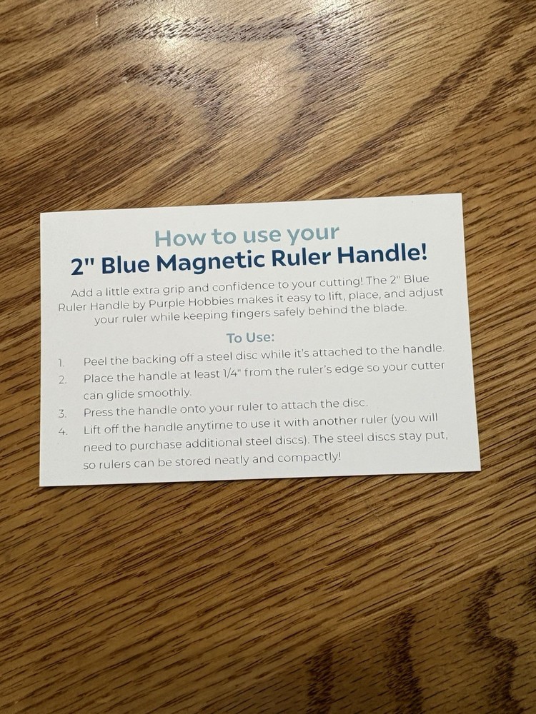 Purple Hobbies 2” Magnetic Ruler Handle