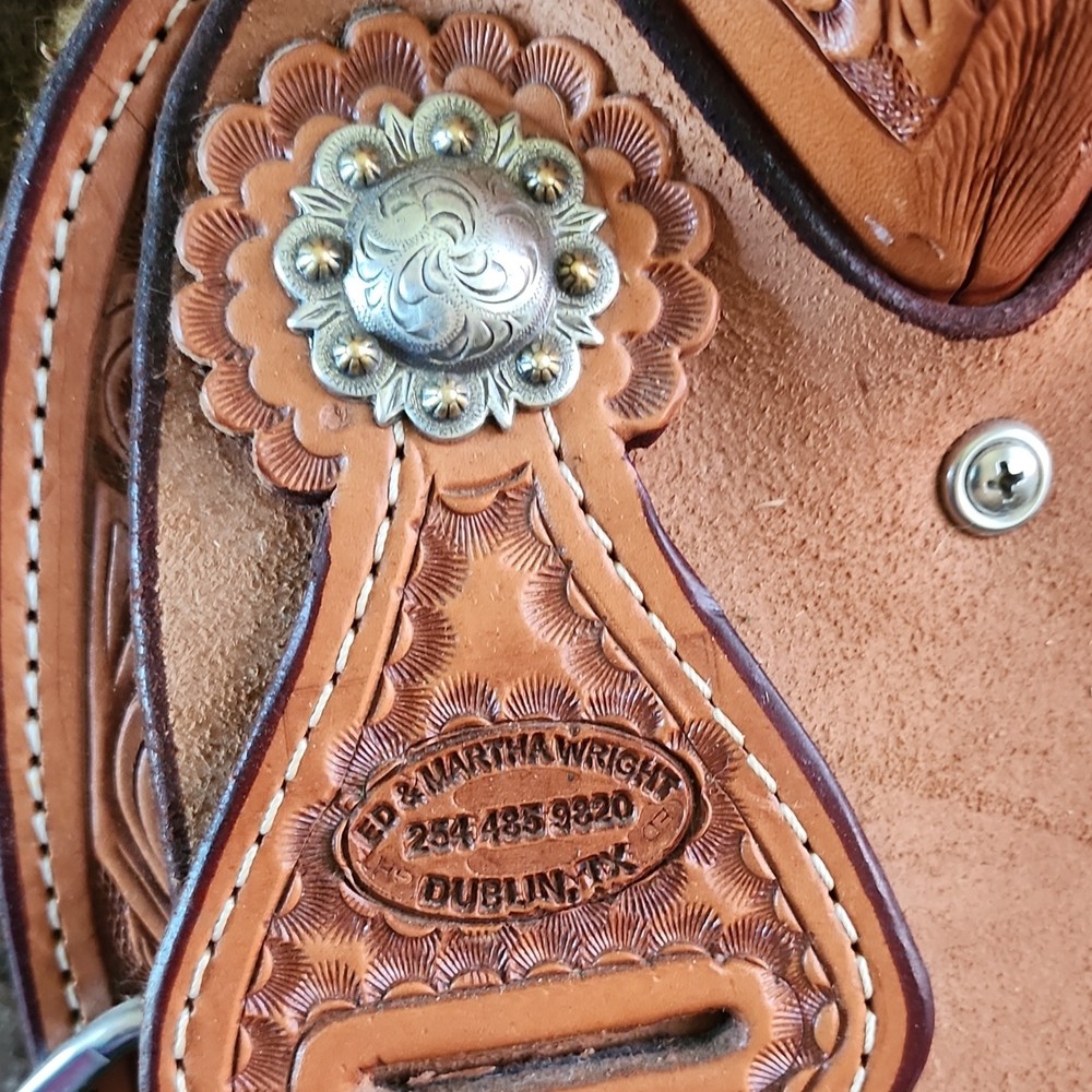 Ed & Martha Wright Brown Leather Barrel Racing Saddle Traditional Western
