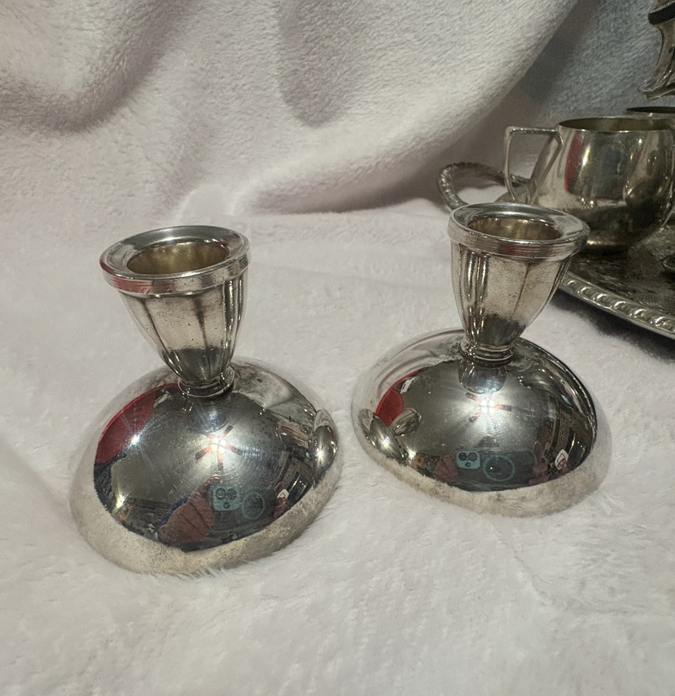 Antique silver plated Oneida candlesticks
