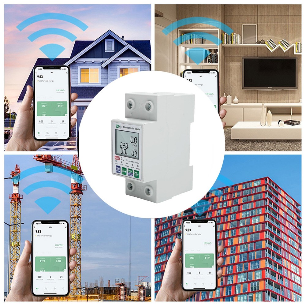 For Tuya Smart Reset Protector Switch Current Breaker Meter AC80-300V / New