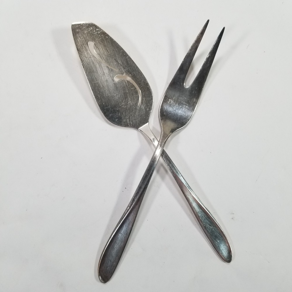 Pie Server & Fork Vintage HOLMES & EDWARDS Silverplate Deep Silver Pattern