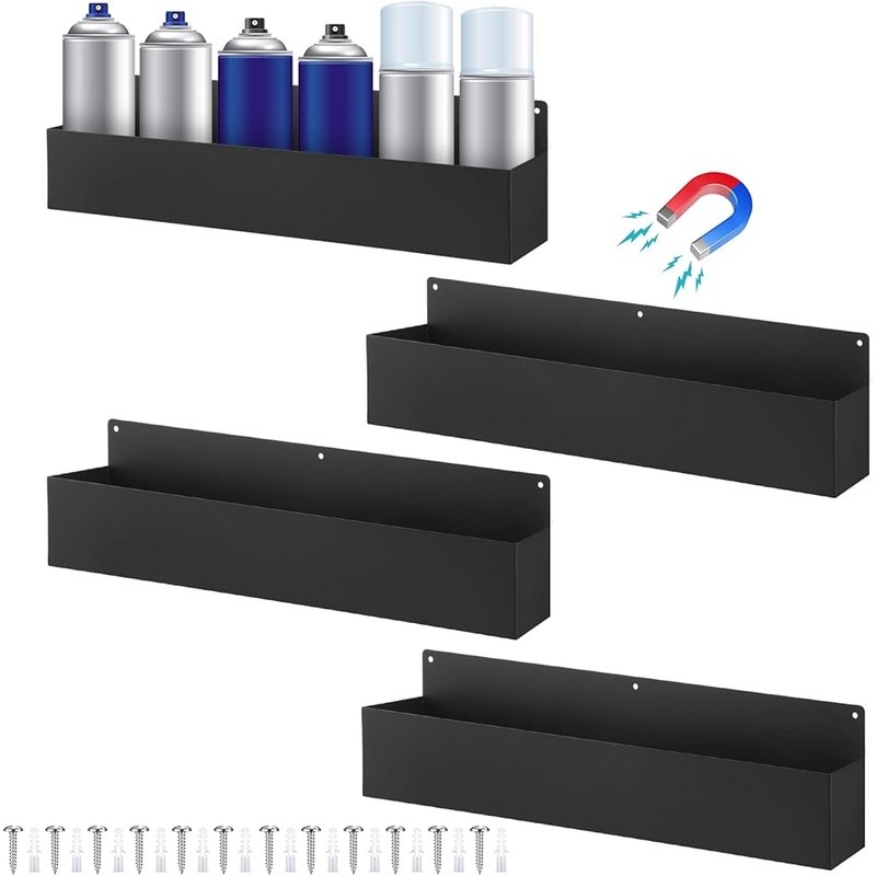 Magnetic Spray Can Holder 4 Pieces Workshop Organizer Aerosol Storage Solution