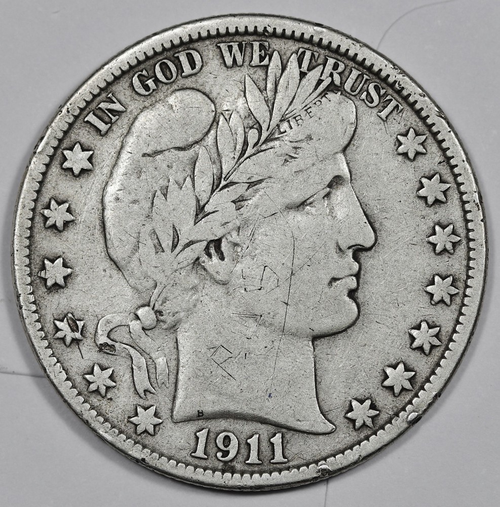 1911-s Barber Half Dollar. Fine.  212729
