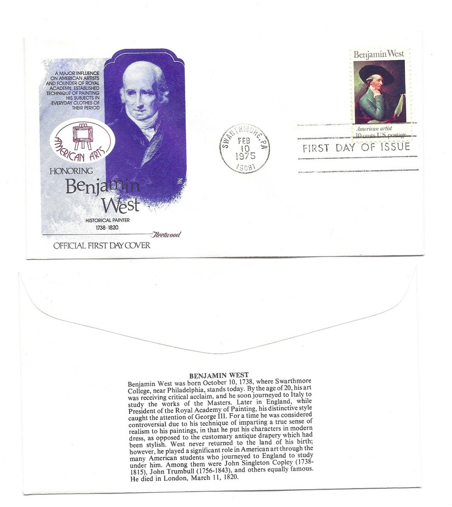 1553  Benjamin West American Painter, Fleetwood FDC