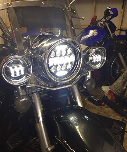 7″ Super Bright LED Chrome Headlight Light 75W for Harley Davidson Motorcycle