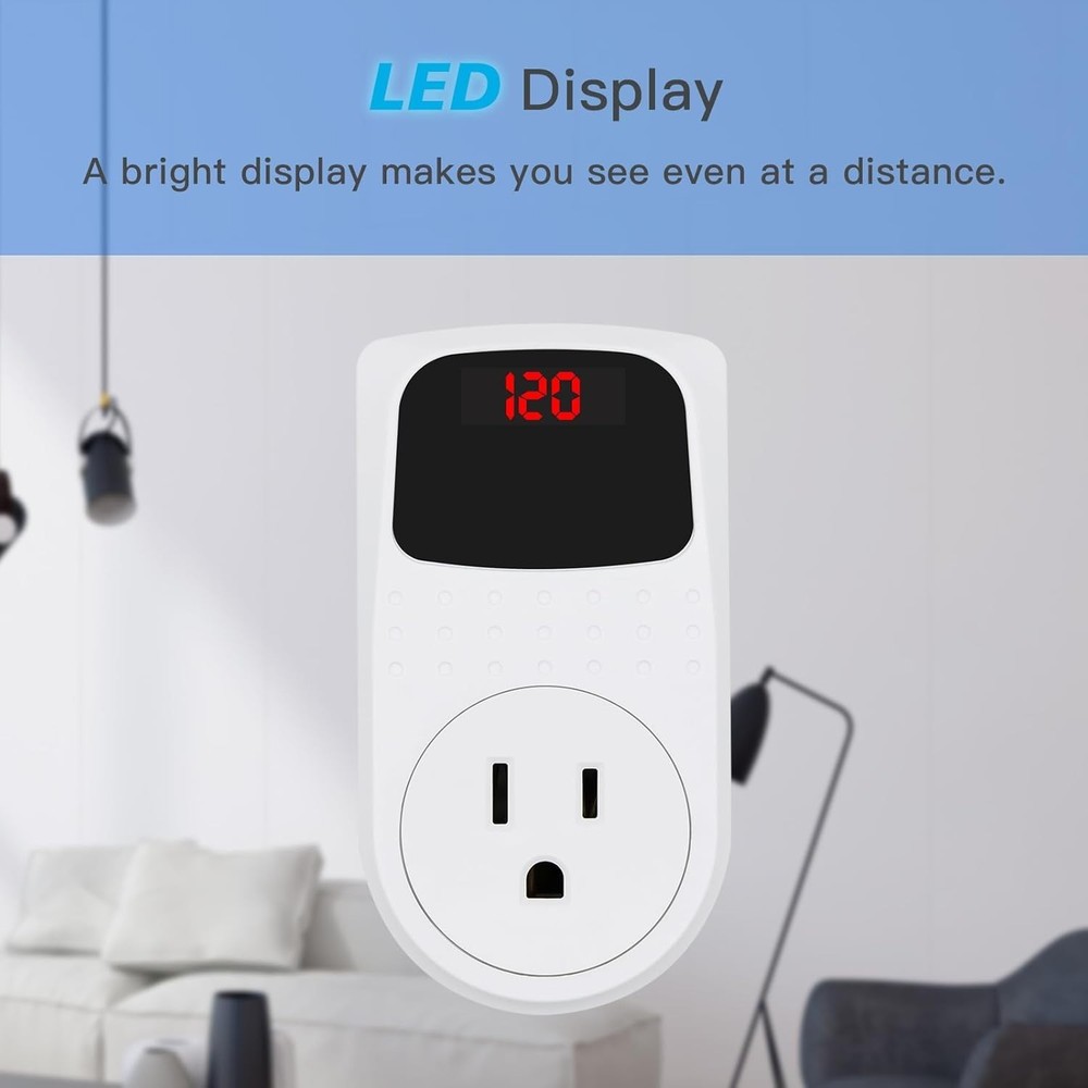 High-Performance Wall Surge Protector with Digital Display & LED Indicator Light
