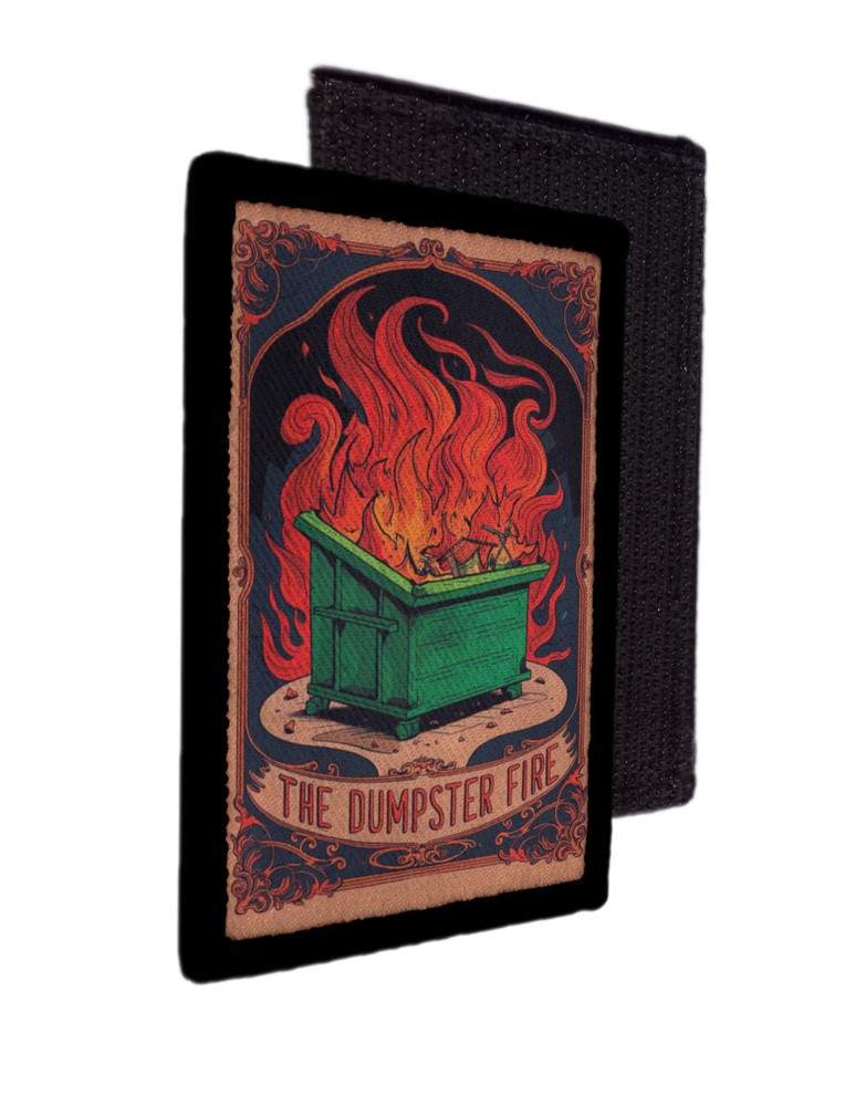 Dumpster Fire Meme Tarot Card Patch Morale Hook [sub]